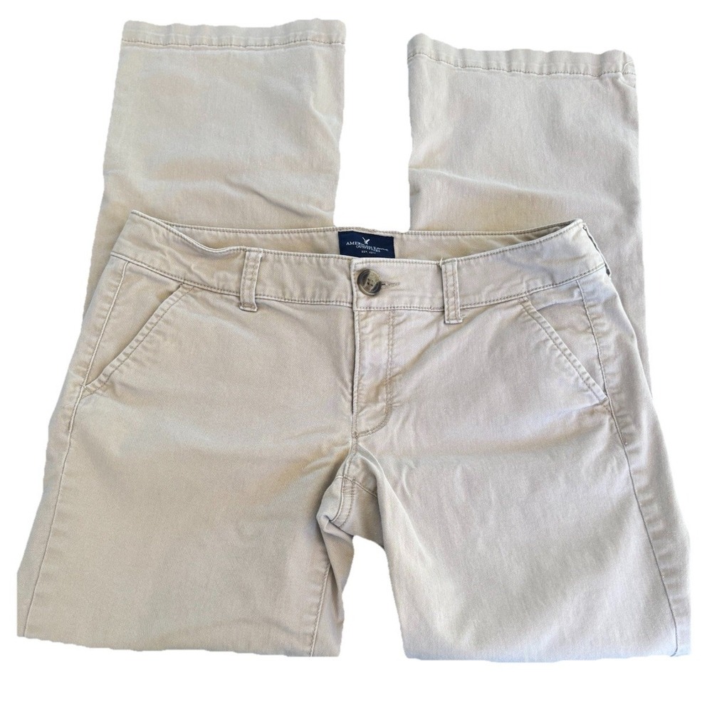 American Eagle Kick Boot Khakis Pants Women's  Size 6 Short